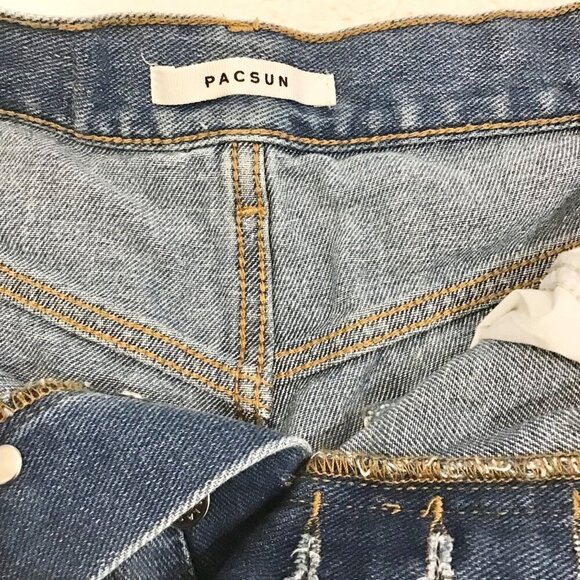 PacSun 26 (5) Vintage High Rise Women’s Denim Jeans Shorts Distressed Button Fly - Picture 7 of 11
